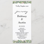 Elegant Waterverf Greenery Wedding Programmakaart (Voorkant)