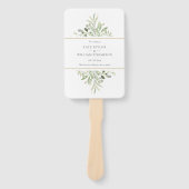 Elegant Waterverf Greenery Wedding Programme Handwaaier (Voorkant)