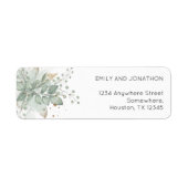 Elegant Waterverf Greenery Wedding Return Address Etiket (Voorkant)