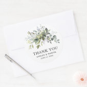 Elegant Waterverf Greenery Wedding Ronde Sticker (Envelop)