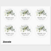 Elegant Waterverf Greenery Wedding Ronde Sticker (Vel)