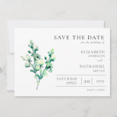Elegant Waterverf Greenery Wedding Save The Date (Voorkant)