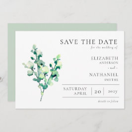 Elegant Waterverf Greenery Wedding Save The Date