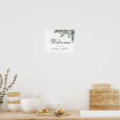 Elegant Waterverf Greenery Welcome Wedding Poster (Keuken)
