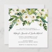 Elegant Waterverf Greenery White Floral Wedding Kaart (Voorkant)