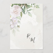 Elegant Waterverf Greenery White Flowers Wedding Informatiekaartje (Achterkant)