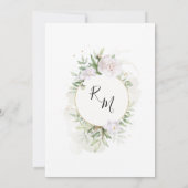 Elegant Waterverf Greenery White Flowers Wedding Kaart (Achterkant)