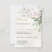Elegant Waterverf Greenery White Flowers Wedding RSVP Kaartje (Voorkant)