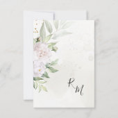 Elegant Waterverf Greenery White Flowers Wedding RSVP Kaartje (Achterkant)