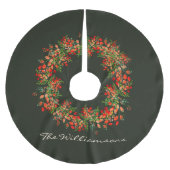 Elegant Waterverf Greenery Wreath Rustic Custom Kerstboom Rok (Voorkant)
