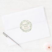 Elegant Waterverf Greenery Wreaty Hartelijk dank Ronde Sticker (Envelop)