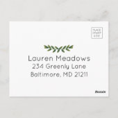 Elegant Waterverf groen Briefkaart RSVP (Achterkant)