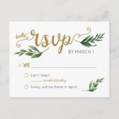 Elegant Waterverf groen Briefkaart RSVP (Voorkant)