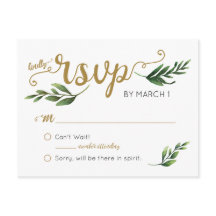 Elegant Waterverf groen Briefkaart RSVP