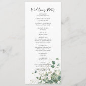 Elegant waterverf groen bruiloft programma programmakaart (Achterkant)