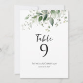 Elegant waterverf groen bruiloft tafel nummer (Voorkant)