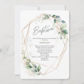 Elegant, Waterverf, groen, doop Kaart (Voorkant)