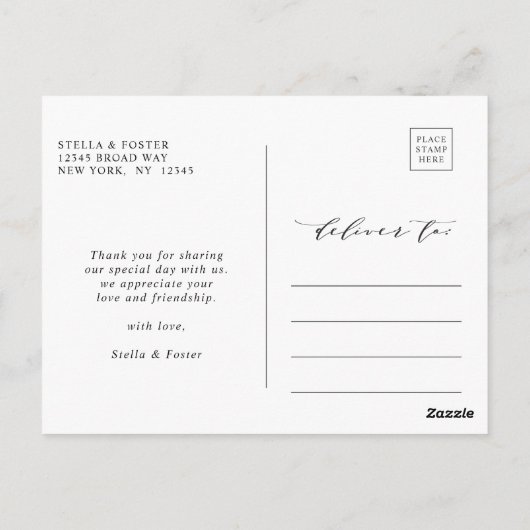 Elegant Waterverf groen gebladerte dank u Briefkaart (Achterkant)