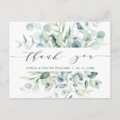 Elegant Waterverf groen gebladerte dank u Briefkaart (Voorkant)