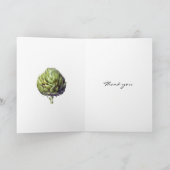 Elegant waterverf groen geverfd Artichoke Bedankkaart (Binnen)