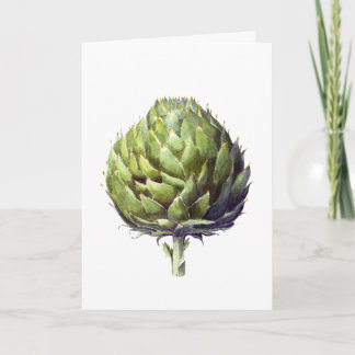 Elegant waterverf groen geverfd Artichoke Bedankkaart