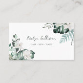 Elegant waterverf groen visitekaartje (Voorkant)