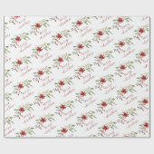Elegant Waterverf Groene Bessen Kerstmis Cadeaupapier (Vlak)