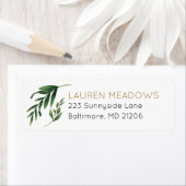 Elegant Waterverf Groene Retouradres Label (Insitu)