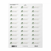 Elegant Waterverf Groene Retouradres Label (Full Sheet)