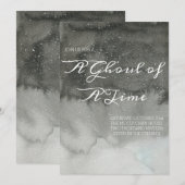 Elegant Waterverf Halloween Party Invitation Kaart (Voorkant / Achterkant)