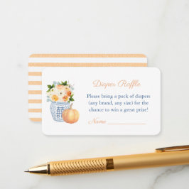 Elegant Waterverf Herfst Baby shower luier Raffle Informatiekaartje