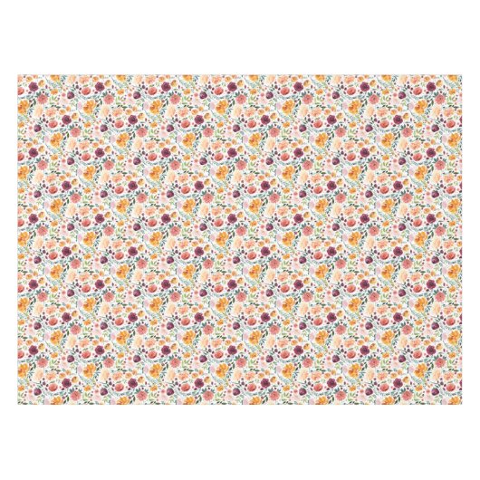 Elegant Waterverf Herfst Floral Pattern Tafelkleed (Voorkant (Horizontaal))