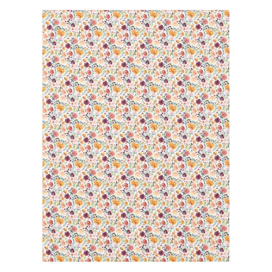 Elegant Waterverf Herfst Floral Pattern Tafelkleed (Voorkant)