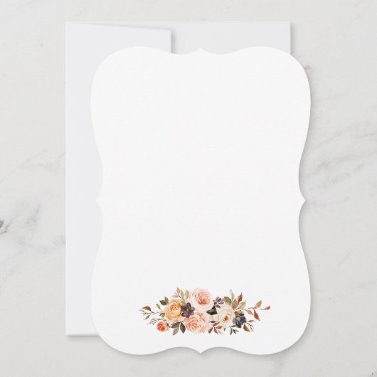 Elegant Waterverf herfst Floral Wedding Kaart (Achterkant)