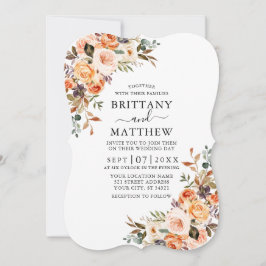 Elegant Waterverf herfst Floral Wedding Kaart