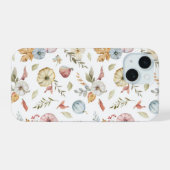Elegant Waterverf herfstpatroon iPhone 15 Case (Achterkant horizontaal)