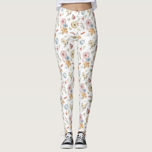 Elegant Waterverf herfstpatroon Leggings (Voorkant)