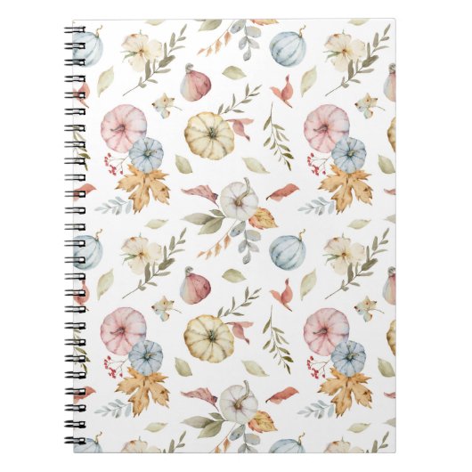 Elegant Waterverf herfstpatroon Notitieboek (Voorkant)
