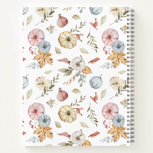 Elegant Waterverf herfstpatroon Notitieboek (Achterkant)