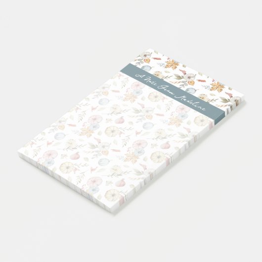 Elegant Waterverf herfstpatroon Post-it® Notes (Schuin)