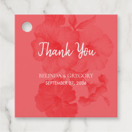 Elegant Waterverf Hibiscus Wedding Gift Bedankjes Labels
