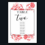 Elegant Waterverf Hibiscus Wedding Guest Names Kaart<br><div class="desc">Dit ontwerp bevat elegante rode tropische hibiscus bloemen. De zwarte tekst staat tegenover de rode florale waterverf afbeelding. De zwarte rand rond de tekst creëer een gesofisticeerde, trendy en chic stijl. De eenvoudige opstelling van de typografie geeft het een verschillende stijl. Ideaal voor een tropische strandbruiloft. Elegant het aantalontwerp van...</div>