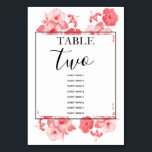 Elegant Waterverf Hibiscus Wedding Guest Names Kaart<br><div class="desc">Dit ontwerp bevat elegante rode tropische hibiscus bloemen. De zwarte tekst staat tegenover de rode florale waterverf afbeelding. De zwarte rand rond de tekst creëer een gesofisticeerde, trendy en chic stijl. De eenvoudige opstelling van de typografie geeft het een verschillende stijl. Ideaal voor een tropische strandbruiloft. Elegant het aantalontwerp van...</div>