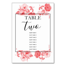 Elegant Waterverf Hibiscus Wedding Guest Names