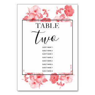 Elegant Waterverf Hibiscus Wedding Guest Names Kaart