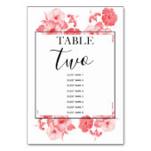 Elegant Waterverf Hibiscus Wedding Guest Names Kaart (Achterkant)