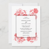 Elegant Waterverf Hibiscus Wedding Invitations Kaart (Voorkant)