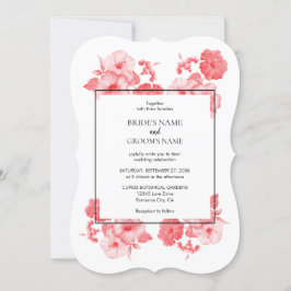 Elegant Waterverf Hibiscus Wedding Invitations Kaart
