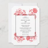 Elegant Waterverf Hibiscus Wedding Invitations Kaart (Voorkant)