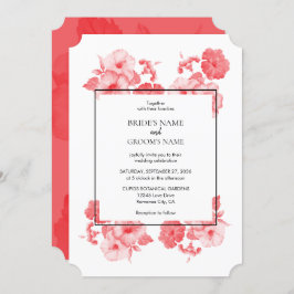Elegant Waterverf Hibiscus Wedding Invitations Kaart